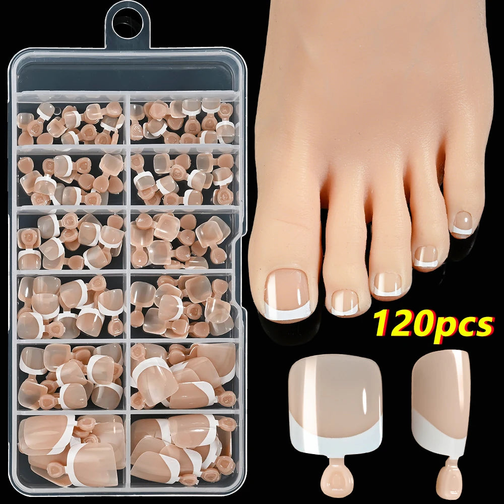 120Pcs Faux Ongles de Pieds Rapide et Simple à Coller ── .✦