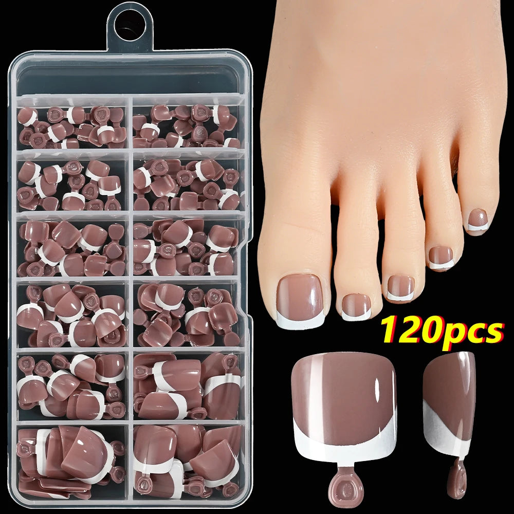 120Pcs Faux Ongles de Pieds Rapide et Simple à Coller ── .✦