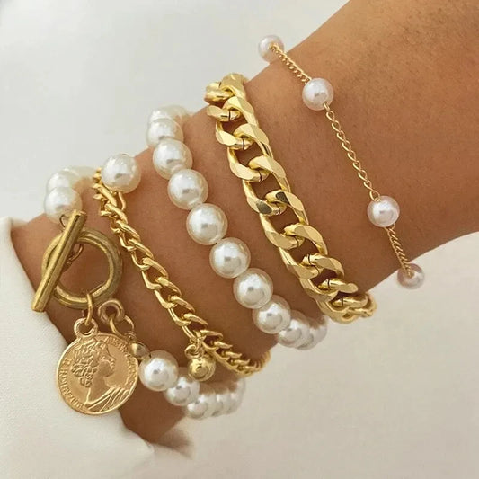 5 Pcs Set Boho Fashion Bracelets Perles
