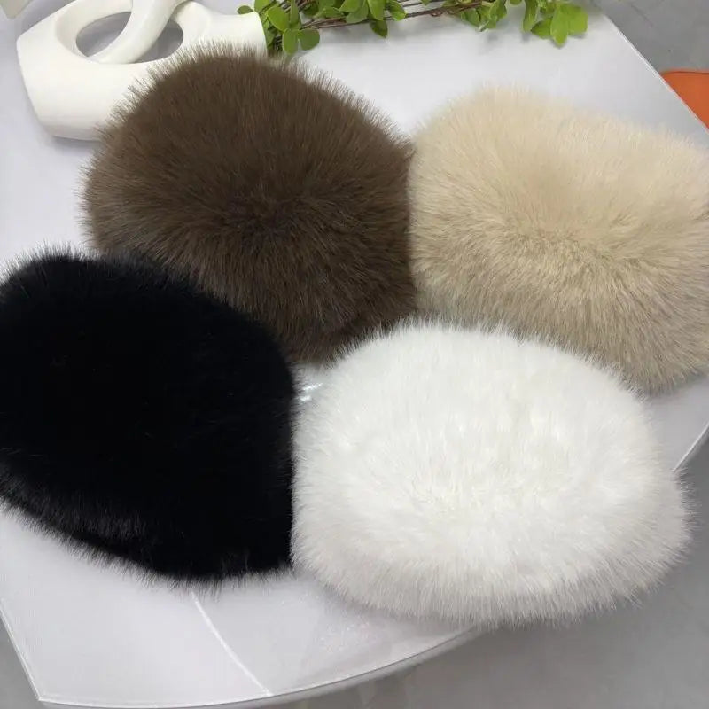 Fluffy Fausse Fourrure Bonnet Parfait Hiver ⟢