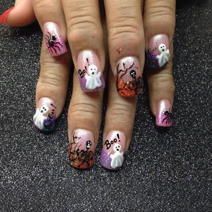 24Pcs Faux Ongles Mid-Taille à Coller ✮ Réutilisables NAIL ART