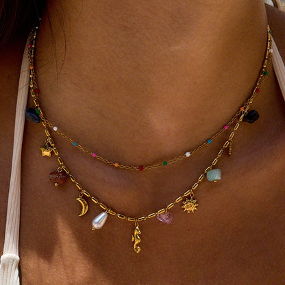 1Pcs Collier Inoxydable Paradisiaque - Resort Edition Limitée