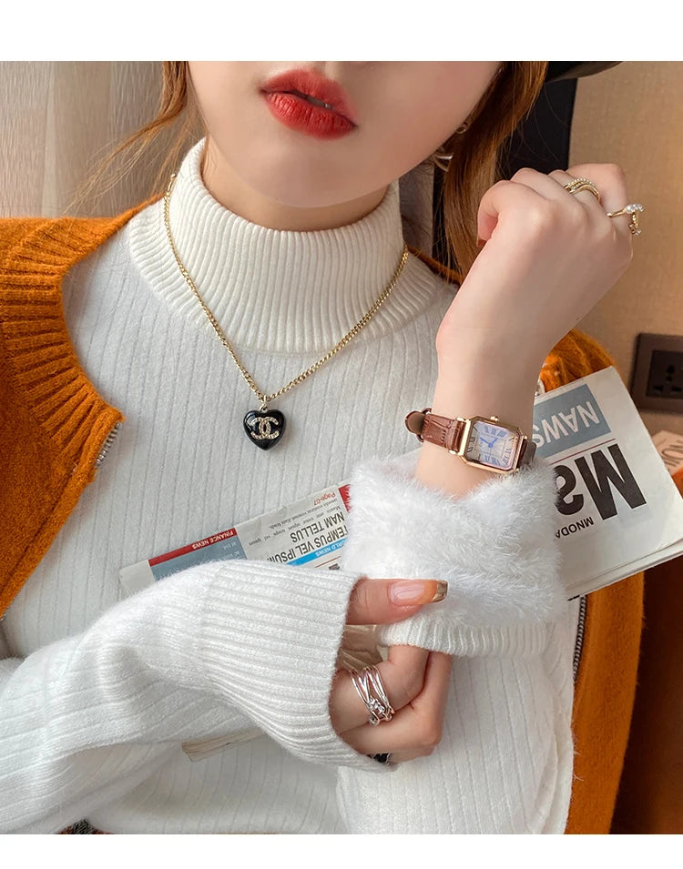 Pull Col Roulé Avec Légère Doublure Parfait Hiver ⟢