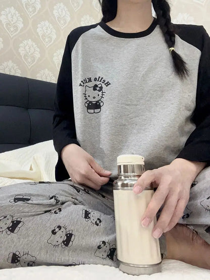 Hellokitty Pajamas  Cute Kawaii Cartoon Deux Pcs