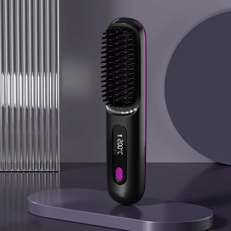 Mini Lisseur Brosse Cheveux Sans Fil Rechargeable à Mettre Dans Son Sac ⊹ ˖