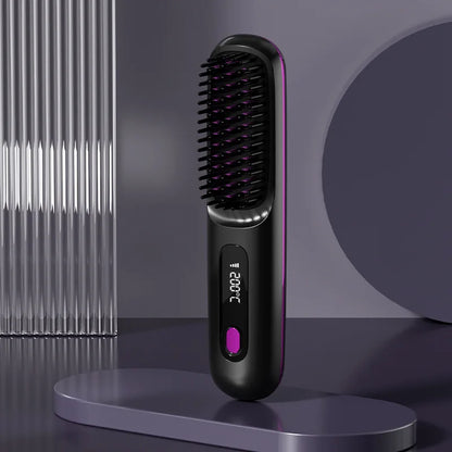 Mini Lisseur Brosse Cheveux Sans Fil Rechargeable à Mettre Dans Son Sac ⊹ ˖
