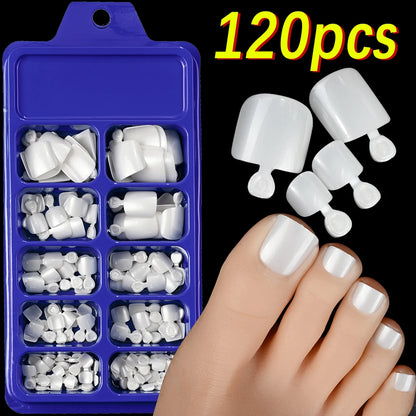 120Pcs Faux Ongles de Pieds Rapide et Simple à Coller ── .✦