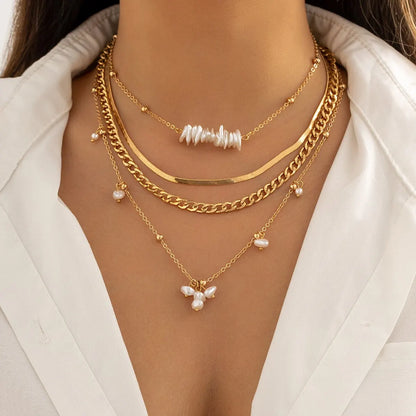 4Pcs/Set Collier Inoxydable Doré ⟢