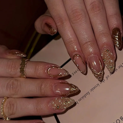 24Pcs Y2k Faux Ongles Acrylic Full Cover 3D Art