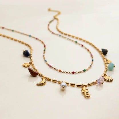 1Pcs Collier Inoxydable Paradisiaque - Resort Edition Limitée