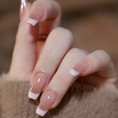 24pcs/set French Faux Ongles Court et Mi-Court ─ .✦