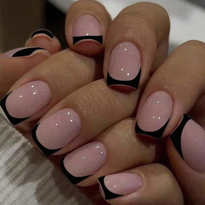 24pcs/set French Faux Ongles Court et Mi-Court ─ .✦