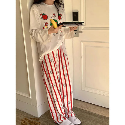 Hellokitty Pajamas  Cute Kawaii Cartoon Deux Pcs