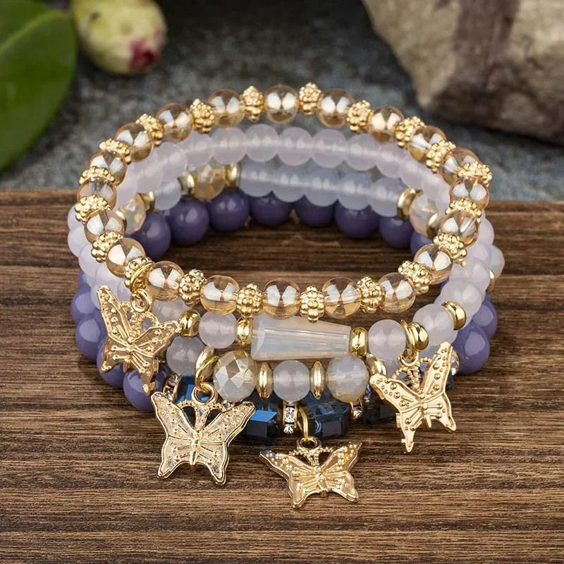 4Pcs Tendance Papillon Bracelet Set Y2K
