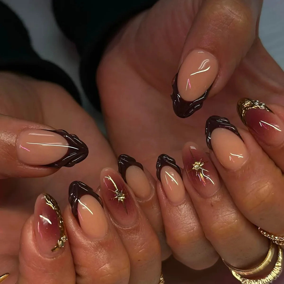 24Pcs Y2k Faux Ongles Acrylic Full Cover 3D Art