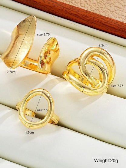 3pcs Retro Punk Asymmetrical Bagues ♡