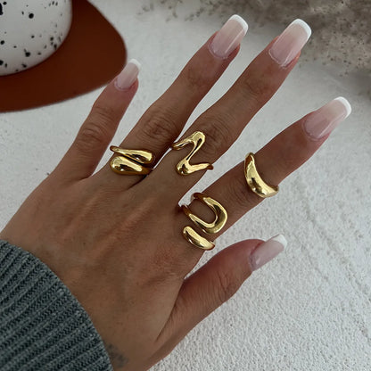 6 Style Geometric Metal Bagues