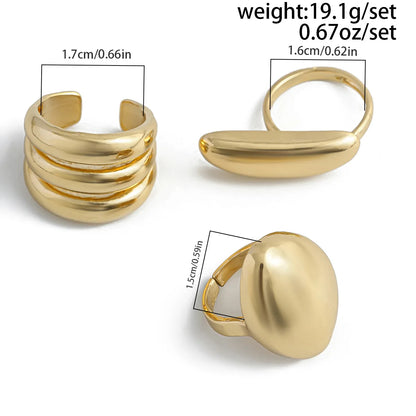 6 Style Geometric Metal Bagues