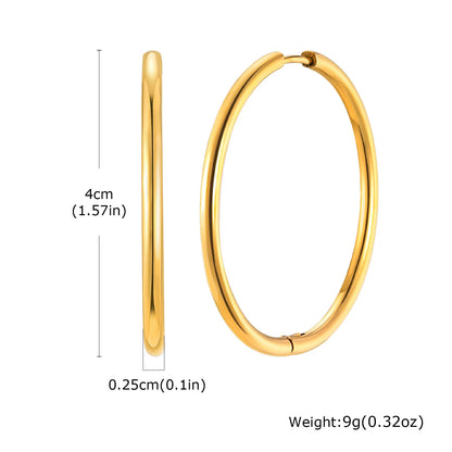Vnox 20mm/25mm/30mm/40mm Boucles d'Oreilles en Forme de Hoop Inoxydables