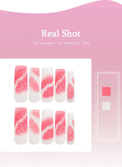 Faux Ongles Romantic Red Lips 💋 Valentine's Day  ﾒ૦