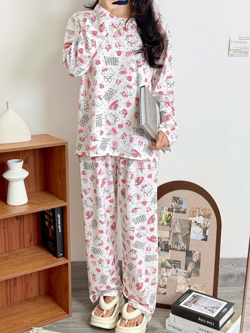 Hellokitty Pajamas  Cute Kawaii Cartoon Deux Pcs