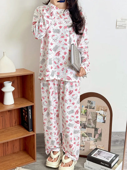 Hellokitty Pajamas  Cute Kawaii Cartoon Deux Pcs