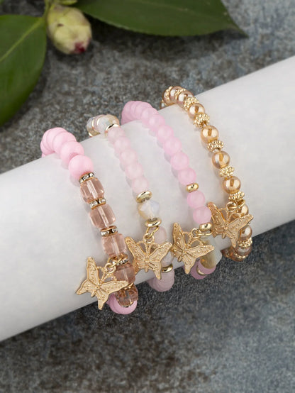 4Pcs Tendance Papillon Bracelet Set Y2K