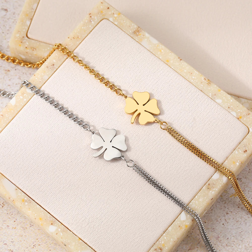 Bracelet Inoxydable Trèfle à 4 feuilles 🍀