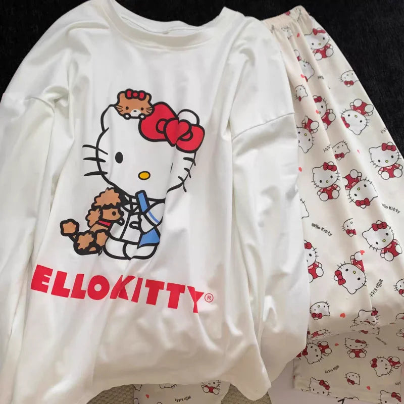 Hellokitty Pajamas  Cute Kawaii Cartoon Deux Pcs