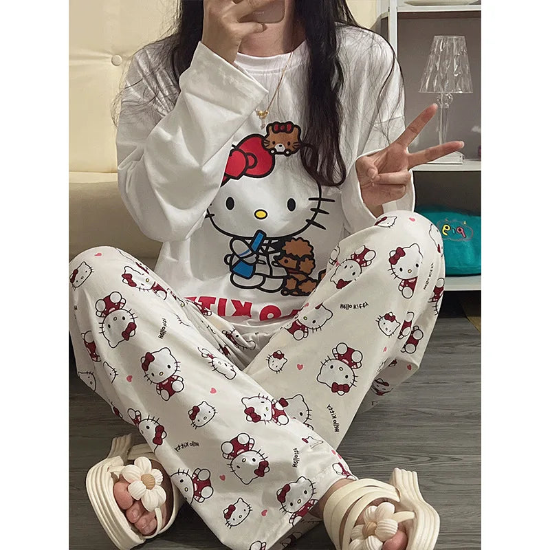 Hellokitty Pajamas  Cute Kawaii Cartoon Deux Pcs