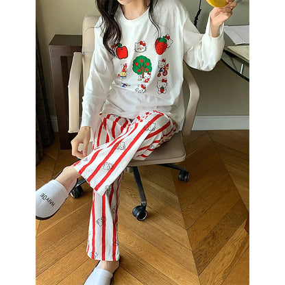 Hellokitty Pajamas  Cute Kawaii Cartoon Deux Pcs