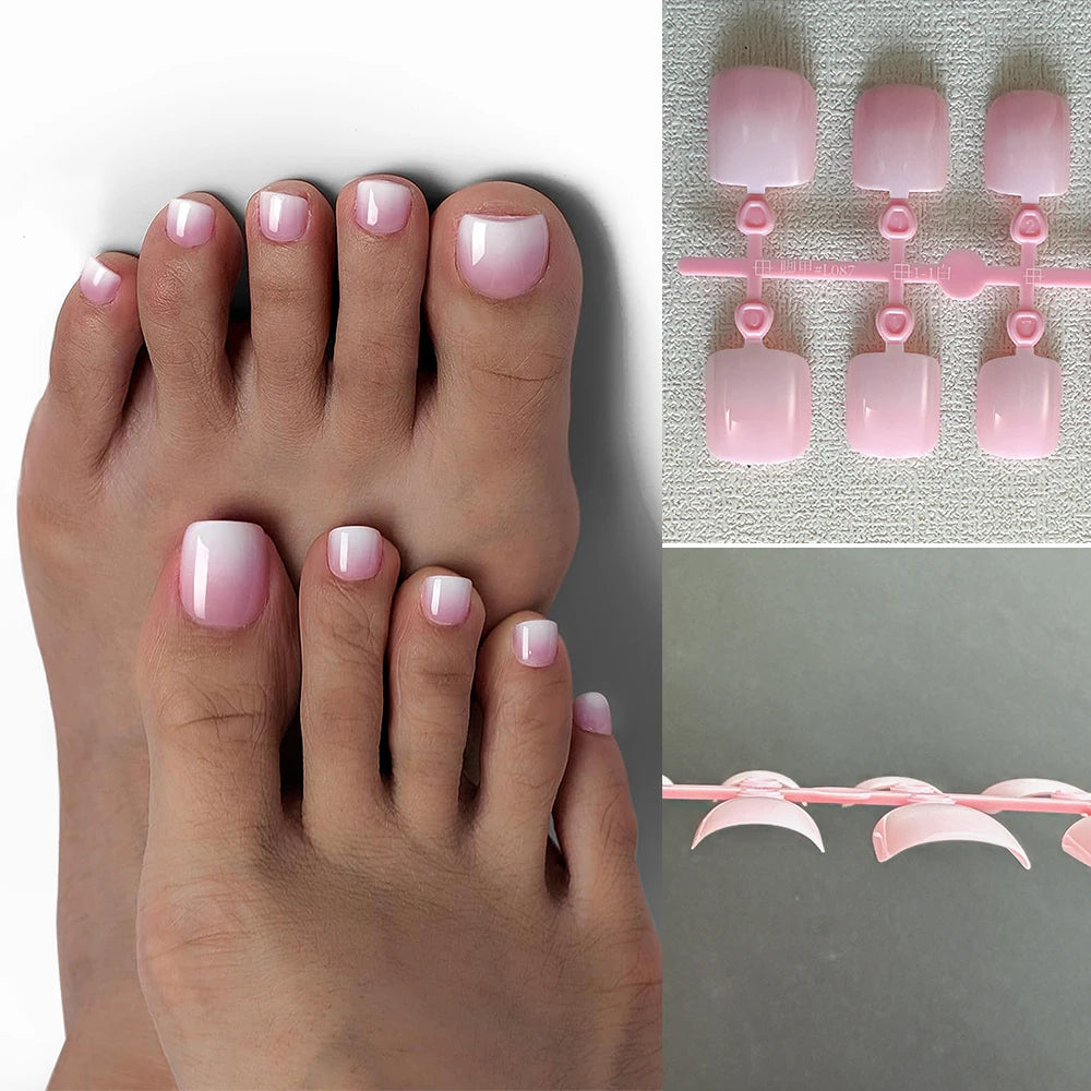120Pcs Faux Ongles de Pieds Rapide et Simple à Coller ── .✦