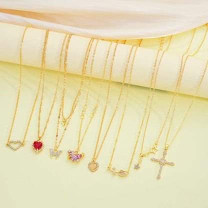 8 Pcs Simple Colliers Inoxydables Dorées