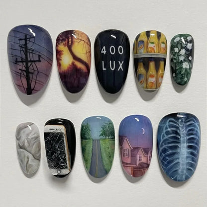 24pcs Faux Ongles 3D Fleurs et Autres Design (Modèle Normal/Modèle Fais Main)