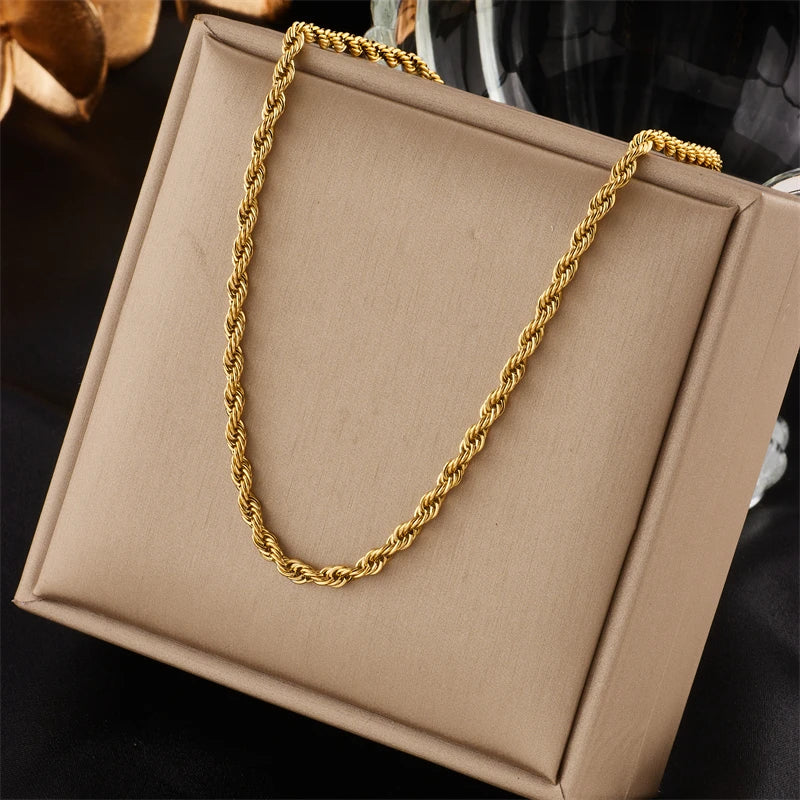 Collier + Bracelet Dorée Inoxydable ⟢