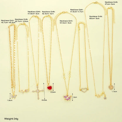 8 Pcs Simple Colliers Inoxydables Dorées