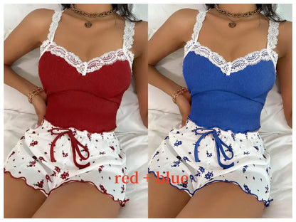 2psc Pijama Set Col V Tendance Cosy Hiver ♡