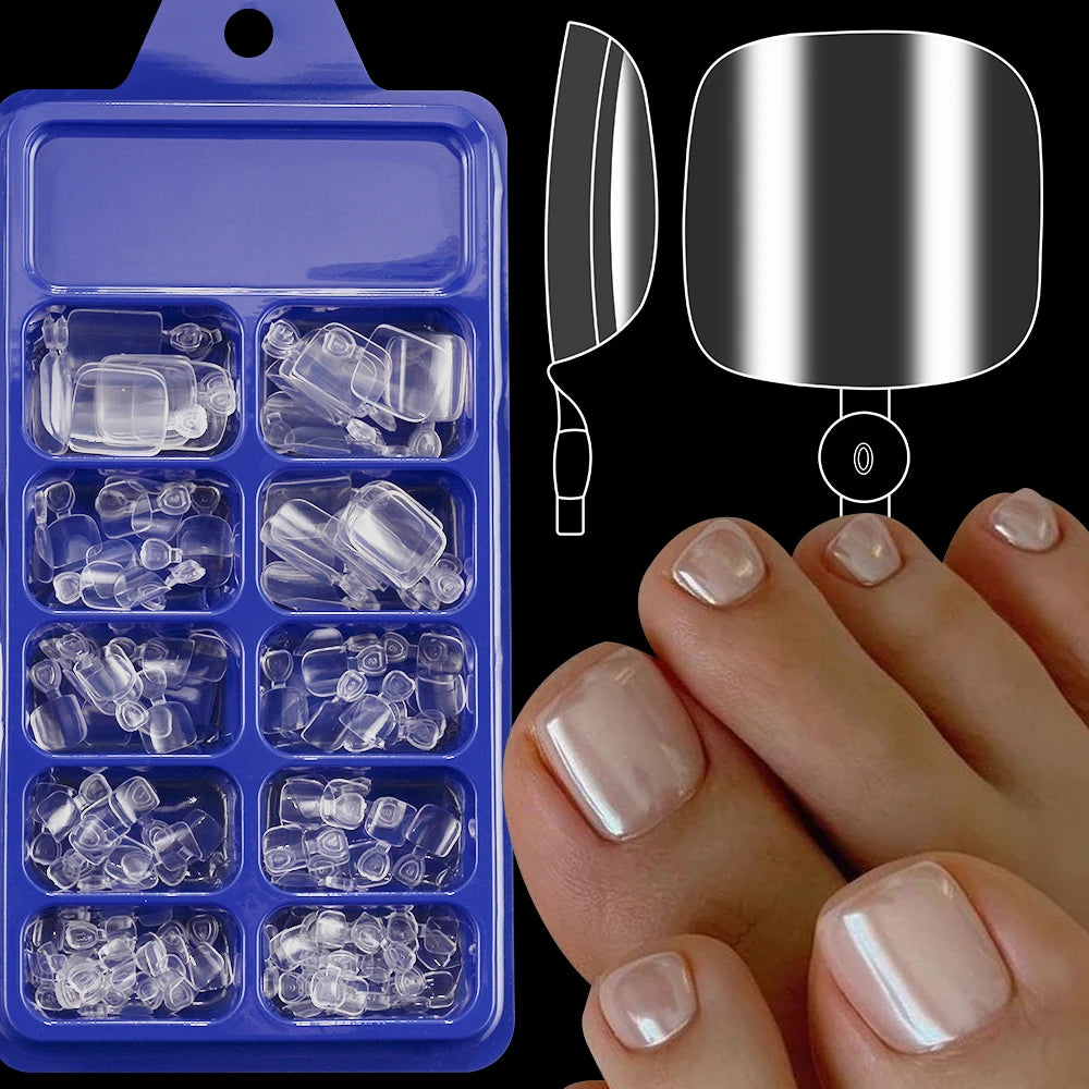 120Pcs Faux Ongles de Pieds Rapide et Simple à Coller ── .✦