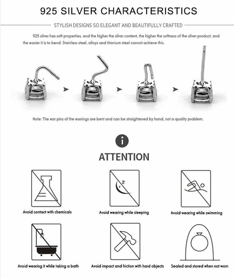 925 Sterling Zircon Geometric Boucles d'Oreilles Pendantes
