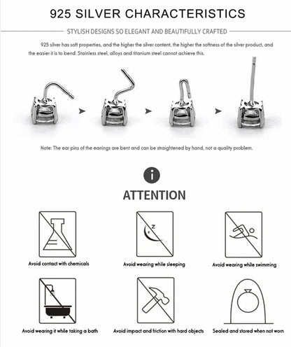 925 Sterling Zircon Geometric Boucles d'Oreilles Pendantes