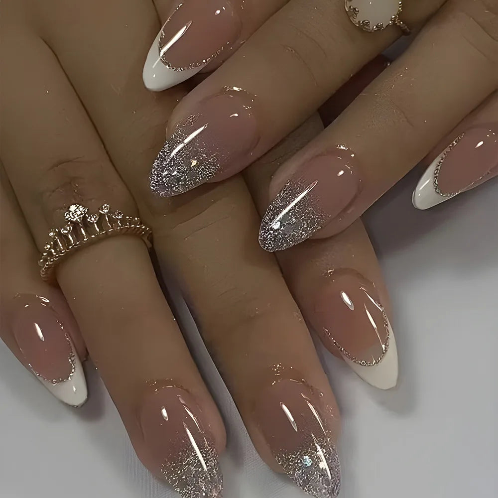 24Pcs Metallic✧Faux Ongles Réutilisables ✧
