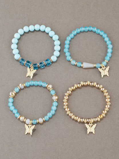 4Pcs Tendance Papillon Bracelet Set Y2K