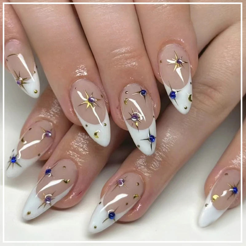 24Pcs Y2k Faux Ongles Acrylic Full Cover 3D Art