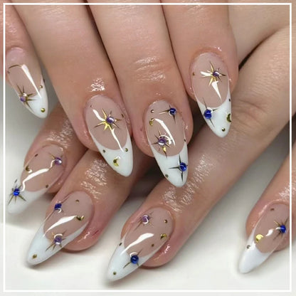 24Pcs Y2k Faux Ongles Acrylic Full Cover 3D Art