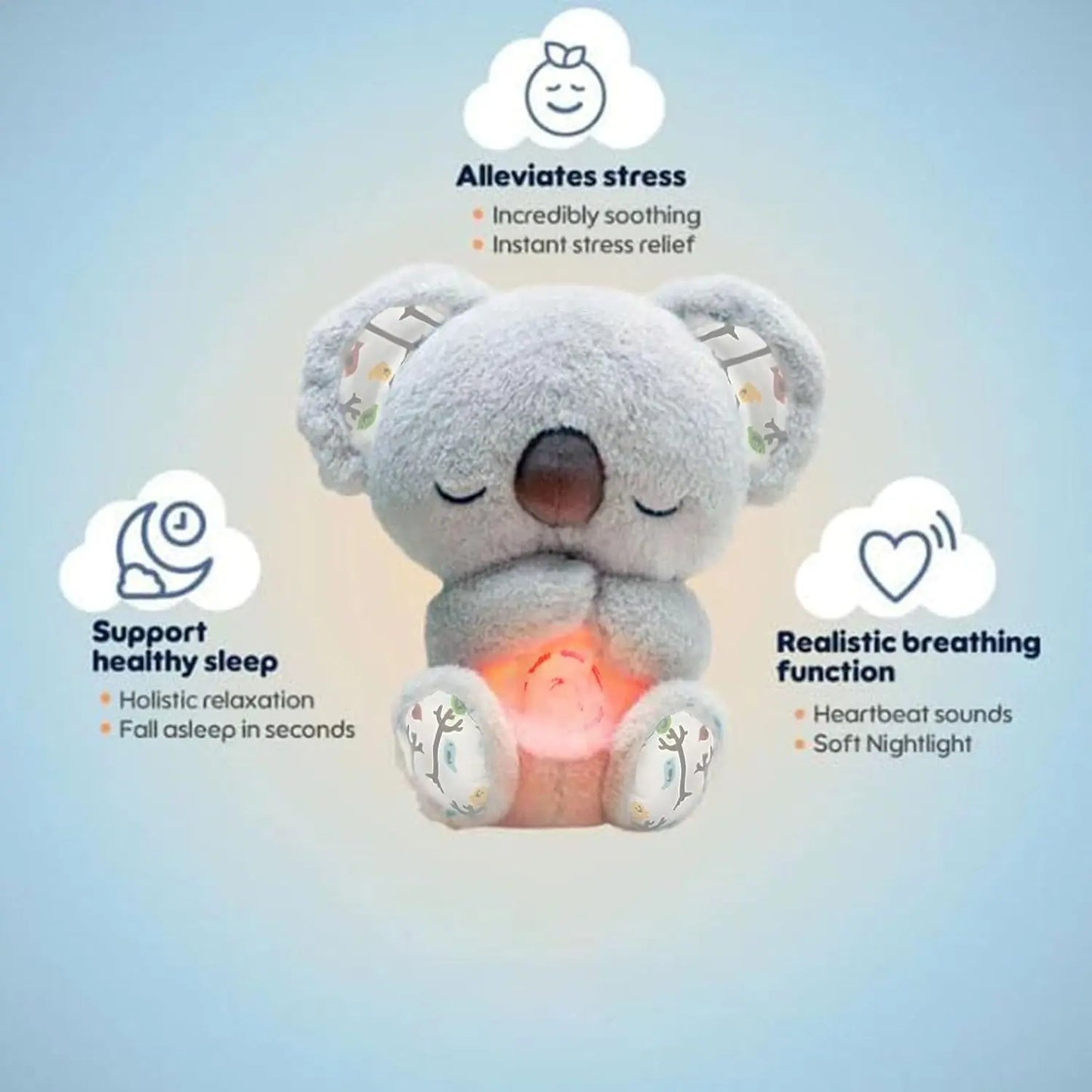 Doudou Koala Peluche Rose Qui Respire - TOYS