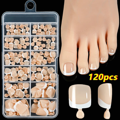 120Pcs Faux Ongles de Pieds Rapide et Simple à Coller ── .✦