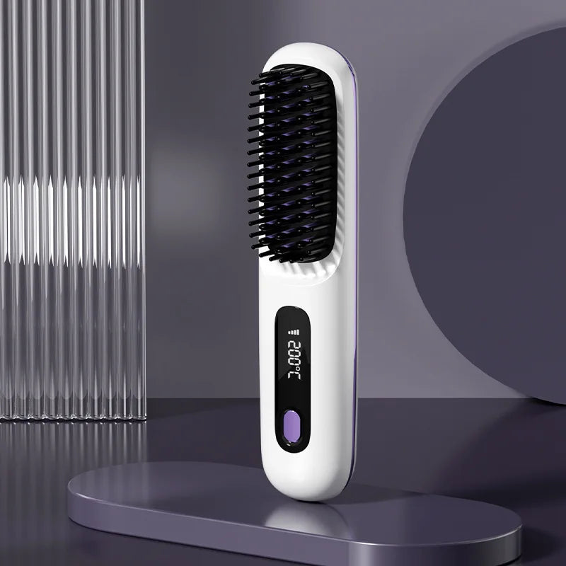 Mini Lisseur Brosse Cheveux Sans Fil Rechargeable à Mettre Dans Son Sac ⊹ ˖