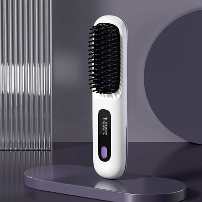 Mini Lisseur Brosse Cheveux Sans Fil Rechargeable à Mettre Dans Son Sac ⊹ ˖