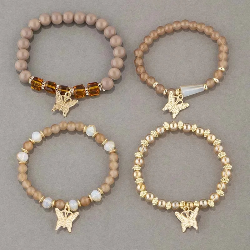 4Pcs Tendance Papillon Bracelet Set Y2K