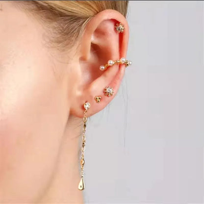 925 Sterling Zircon Geometric Boucles d'Oreilles Pendantes